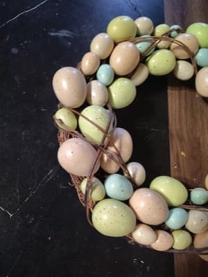 Vtg Grape Vine Wreath With Color Speckled Birds Eggs Easter - Thumbnail 2