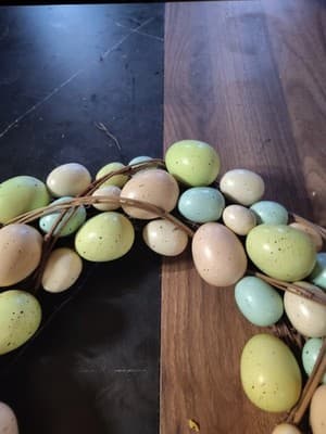 Vtg Grape Vine Wreath With Color Speckled Birds Eggs Easter - Thumbnail 4
