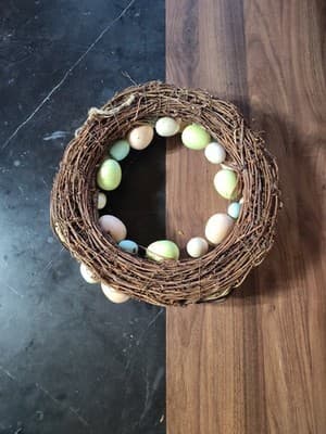 Vtg Grape Vine Wreath With Color Speckled Birds Eggs Easter - Thumbnail 5
