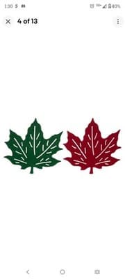 Set of 4 Same Felt Coasters, 5"x5", FALL,DOUBLE SIDED MULTICOLOR MAPLE LEAVES,HL - Thumbnail 3