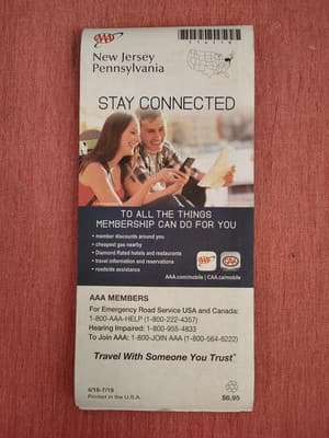 Road Map, New Jersey & Pennsylvania, AAA State Series Map, 4/18-7/19 NEW - Thumbnail 2