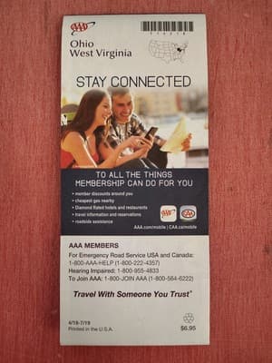 AAA Highway Road Map - Ohio West Virginia - State Series - 2018 - Thumbnail 2