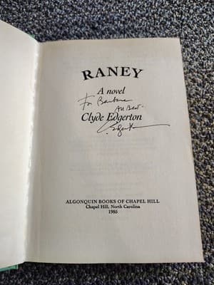 Signed 1st Edition Raney Clyde Edgerton HCDJ - Near Fine - Thumbnail 6