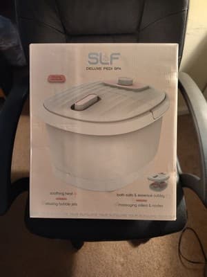 SLF Deluxe Heated Portable Bubble Bath Foot Massager w/Built-in Roller Bars ~New