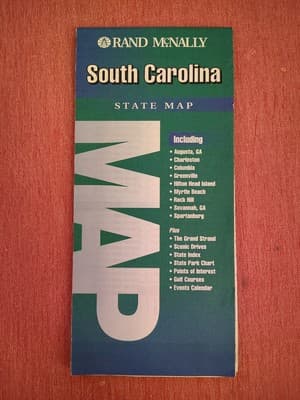 1992 Rand McNally South Carolina State Highway Travel Road Map-SW2