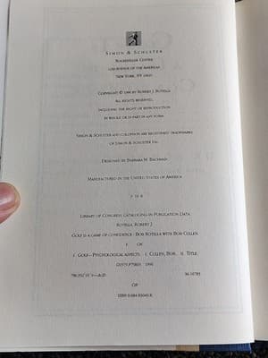 Golf Is a Game of Confidence by Bob Cullen and Bob Rotella (1996, Hardcover) - Thumbnail 5