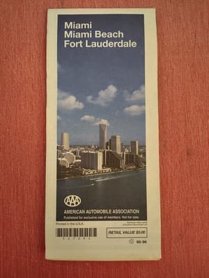 AAA Map - Miami , Miami Beach, Fort Lauderdale 1994