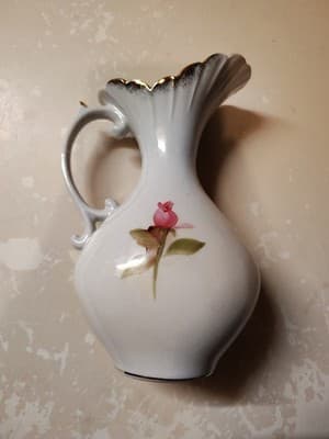 Lenwile China ARDALT JAPAN Hand Painted Floral Pitcher Vase Gilded Accents 7" - Thumbnail 2