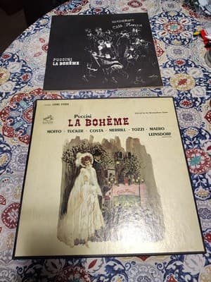 Puccini: La Boheme BOX SET 2LP BOOKLET Moffo Tucker Costa Merril Tozzi Maero .