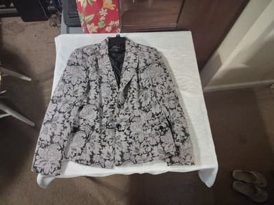 Women's Focus 2000 Flower Print Rayon Jacket (Color: Lilac/Black) Size: 14