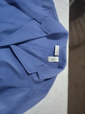 Liz Claiborne Periwinkle Purple Blue Wool Rabbit Open Jacket Size 14 - Thumbnail 8