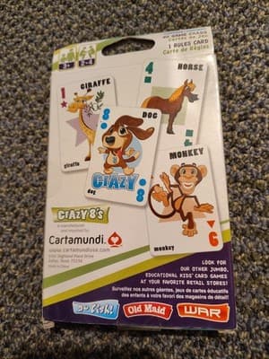 Crazy 8's Memory 2-in-1 Educational Kids Card Game Cartamundi 2-4 Players Age 3+ - Thumbnail 2