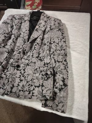 Women's Focus 2000 Flower Print Rayon Jacket (Color: Lilac/Black) Size: 14 - Thumbnail 3