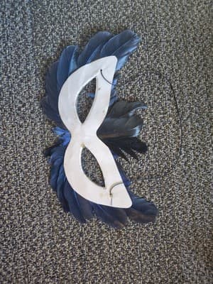 Vintage Mardi Gras Masquerade Mask Handmade Feathers - Thumbnail 8