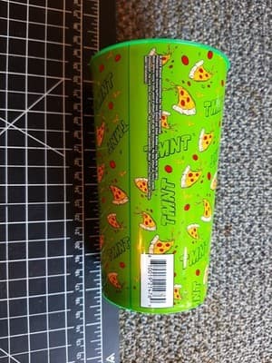 Teenage Mutant Ninja Turtles Green Plastic Cup 600ml Pizza TMNT Design - Thumbnail 2