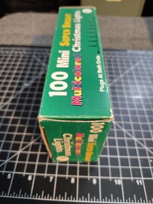 100-Count Multicolor Mini Christmas Lights indoor/outdoor Green wire 1 Box NIB - Thumbnail 3
