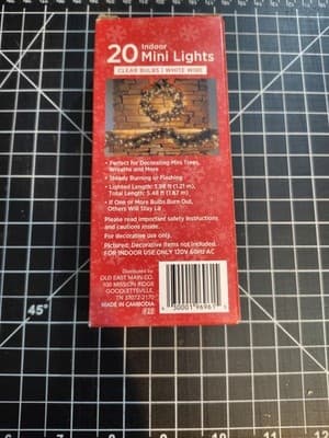20ct Light Set String Miniature Clear Bulbs White Cord Christmas New - Thumbnail 3