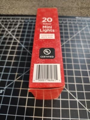 20ct Light Set String Miniature Clear Bulbs White Cord Christmas New - Thumbnail 4