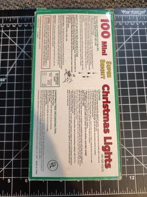 100-Count Multicolor Mini Christmas Lights indoor/outdoor Green wire 1 Box NIB - Thumbnail 2