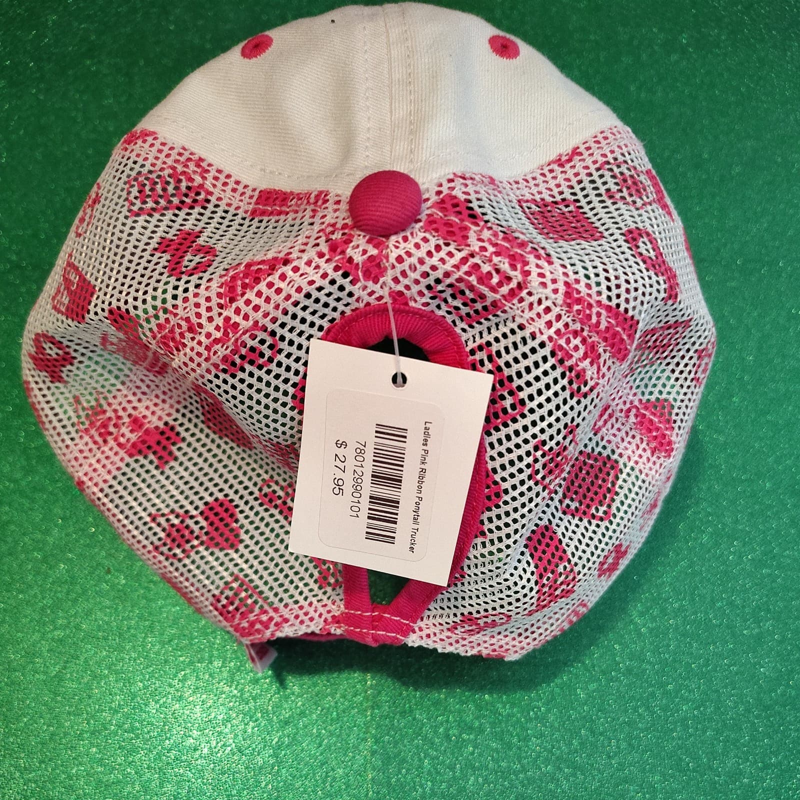 Hooters Ladies Pink Ribbon Ponytail Trucker Hat - Thumbnail 4