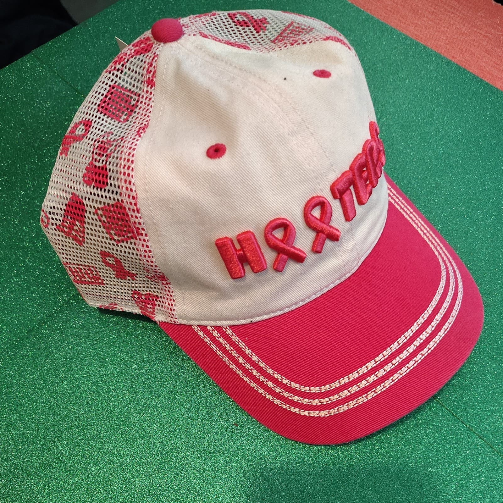 Hooters Ladies Pink Ribbon Ponytail Trucker Hat - Thumbnail 3
