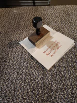 Vintage Personalized Wood Rubber Stamp "My Mouth Can't Say Everything My Brain" - Thumbnail 3