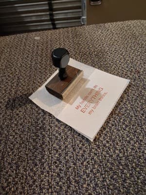 Vintage Personalized Wood Rubber Stamp "My Hands Can't Do Everything My Brain" - Thumbnail 3