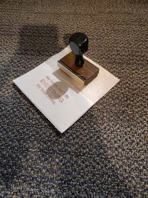 Vintage Personalized Wood Rubber Stamp "My Hands Can't Do Everything My Brain" - Thumbnail 2