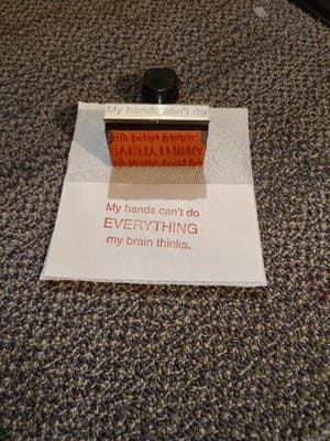 Vintage Personalized Wood Rubber Stamp "My Hands Can't Do Everything My Brain" - Thumbnail 4