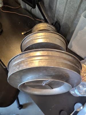 3 Tier Serving Tray Vintage Galvanized Metal Stand Kitchen Tiered Home - Thumbnail 3