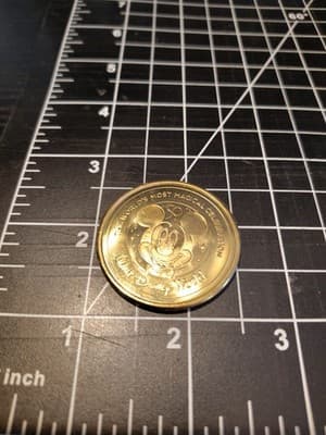 Disney Parks 50th Anniversary gold coin Aladdin Genie -new - Thumbnail 2