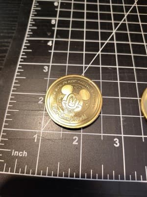 Disney World 50th Anniversary Commemorative Medallion Gold Coin Toy Story Woody - Thumbnail 2