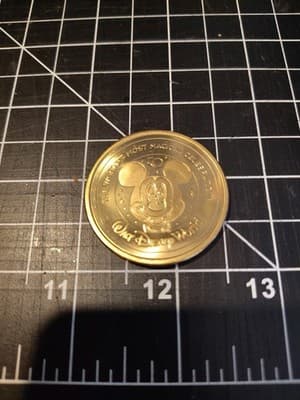 Walt Disney World 50th Anniversary Metal Gold Medallion the lion king Timon - Thumbnail 2
