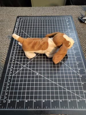 🐾TRACKER 🐾 1997 Ty Beanie Babies Brown & Cream Basset Hound DOG Plush *MWMT* - Thumbnail 4