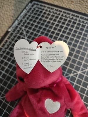 Ty Valentina the Red Bear Beanie Baby - Thumbnail 6
