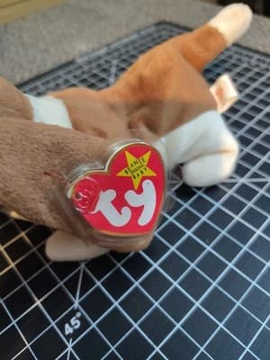 🐾TRACKER 🐾 1997 Ty Beanie Babies Brown & Cream Basset Hound DOG Plush *MWMT* - Thumbnail 2