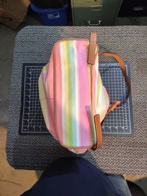 Coach Hampton Watercolor Stripe Canvas Back Pack - Thumbnail 7
