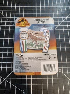 Jurassic World Dominion Sticker & Color Activity Tin New Sealed - Thumbnail 2