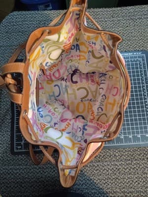 Coach Hampton Watercolor Stripe Canvas Back Pack - Thumbnail 4