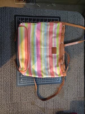 Coach Hampton Watercolor Stripe Canvas Back Pack - Thumbnail 2