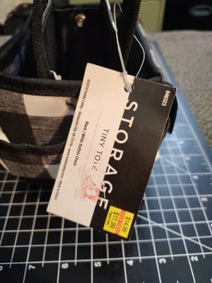 Brand New Black and White Buffalo Check Hobby Lobby Tiny Tote For Crafts - Thumbnail 3