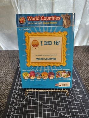 WORLD COUNTRIES WORKBOOK W/REWARD STIKERS GRADES K-1 FUN ALL AROUND NEW - Thumbnail 2