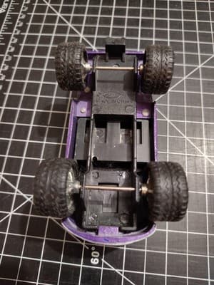 1998 SOMA PURPLE & WHITE 4X4 MIGHTY WHEELS PICK UP TRUCK DIECAST HOOD OPENS RARE - Thumbnail 5