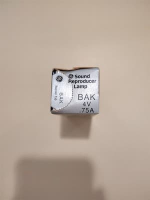 GE - BAK 4V .75 Amp - Sound Reproducer Lamp - New Old Stock