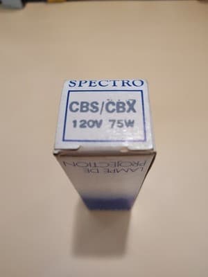 SPECTRO projection lamp bulb -CBX/CBS 120V 75W Brand New/Old Stock -IN BOX