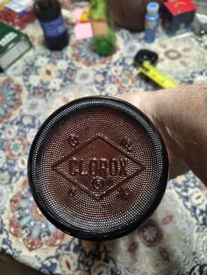 1930's Amber Brown Clorox Glass Bottle 32 oz Embossed Vintage No Lid - Thumbnail 4