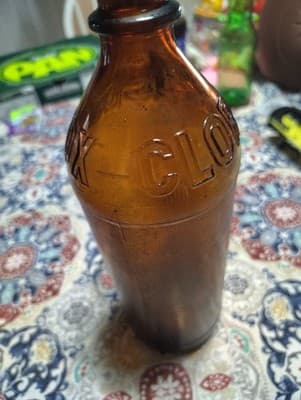 1930's Amber Brown Clorox Glass Bottle 32 oz Embossed Vintage No Lid - Thumbnail 3