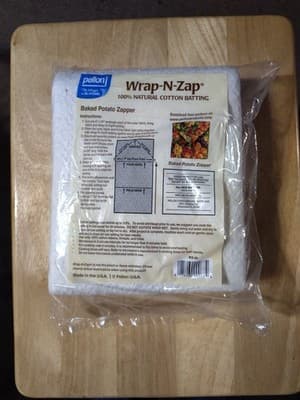 Wrap-N-Zap 100% natural cotton batting Microwavable 45" x 36" bowl cozy hot pads - Thumbnail 2