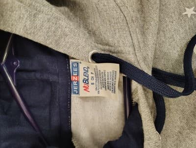 Hooters Since 1983 Men’s Large Hoodie Gray & Blue Hooded Sweatshirt Jerzee Small - Thumbnail 4