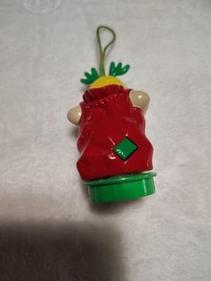 Working M&M's Yellow Peanut Reindeer Tube Topper Christmas Ornament 2001 - Thumbnail 2